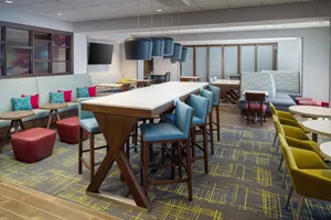 This is our perfect mix lobby that converts  into an inviting environment that guests can use throughout the day