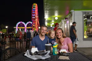 Family enjoying dinner at Old Town.