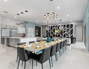 dining room in Villatel Village 11 and 12-bedroom vacation rentals