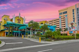A view of Mango's Tropical Cafe from International Drive