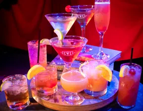 A wide variety of mixed cocktails available in the Jewel Speakeasy.