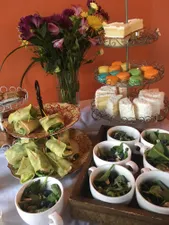 We offer fun events like Yoga with Kitties, High Tea and Palettes & Pets Painting class.