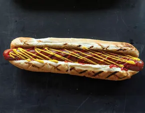 Chargrilled footlong hot dog. Available 7/1-7/28.