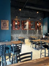 Our giant BEER sign on our brick wall