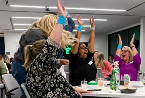 Celebrate a Win with Your Team at a Game Show Trivolution corporate event.