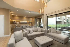 The three-bedroom villa living room area.