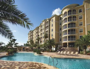 Exterior view of pool and building