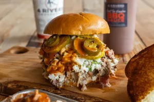 Messy Hog – $10.99
Messy Pig and double the Pulled Pork!