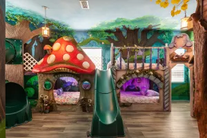 This custom-designed kids' bedroom is just one of many extravagantly themed rooms in our inventory!