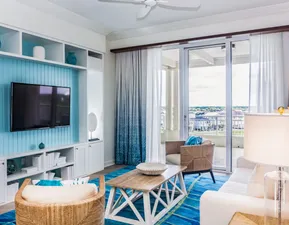 Lounging area in a suite.