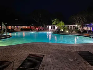 West pool at night