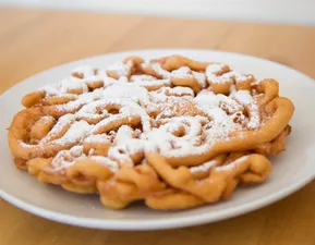 Funnel Cake with Powdered Sugar.