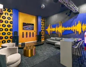 Karaoke themed garage in the Villatel Village 11 and 12-bedroom vacation rentals
