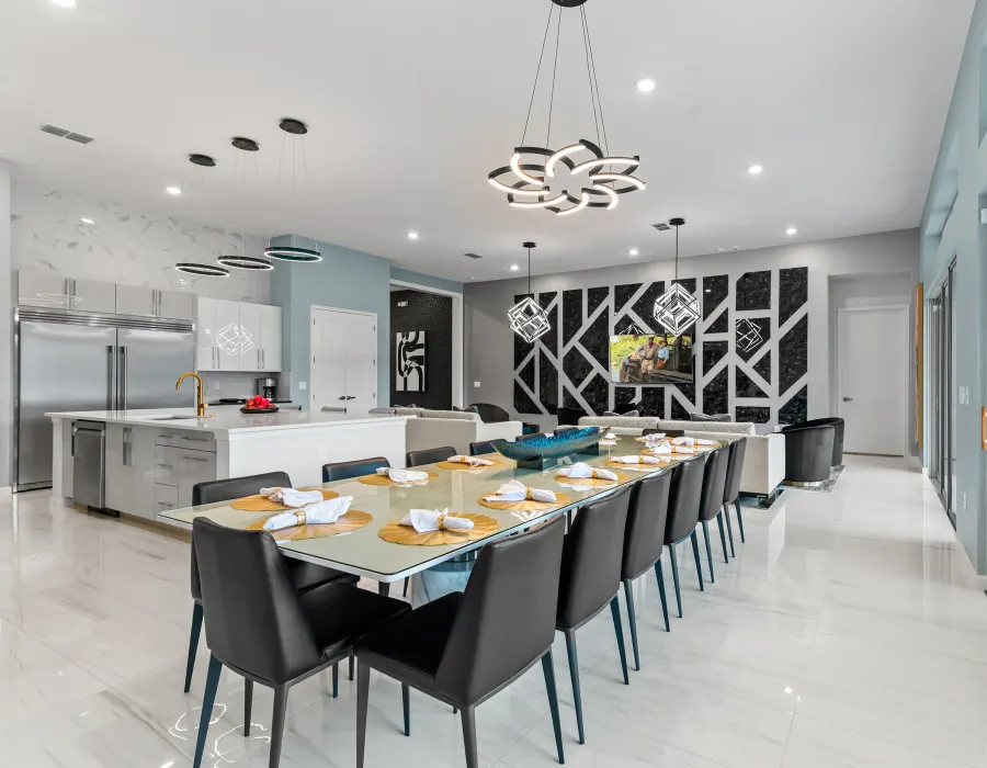 dining room in Villatel Village 11 and 12-bedroom vacation rentals