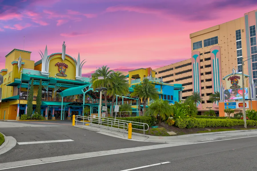 A view of Mango's Tropical Cafe from International Drive