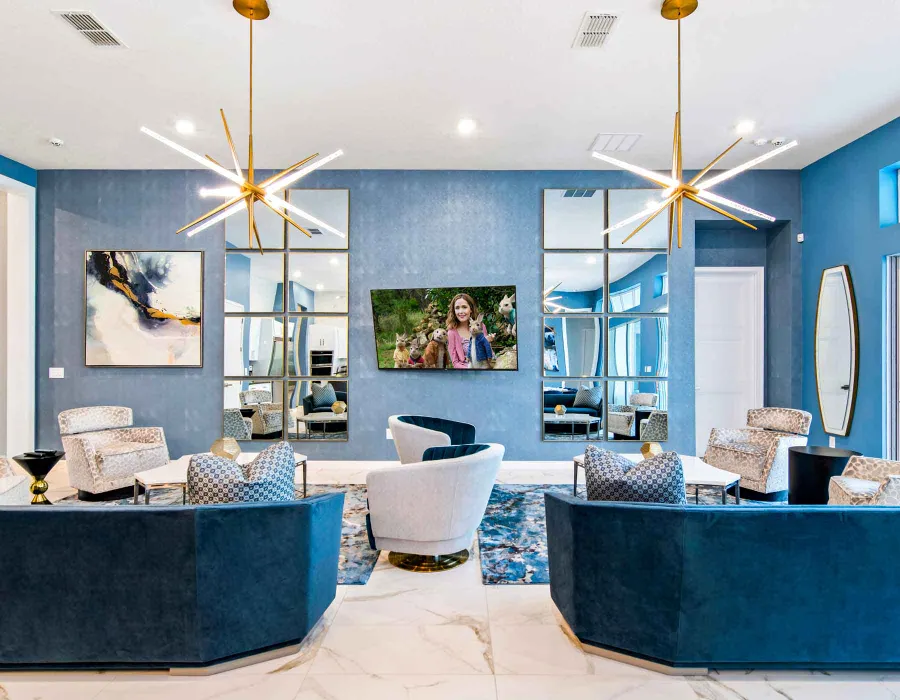 Living room in Villatel Village 11 and 12-bedroom vacation rentals