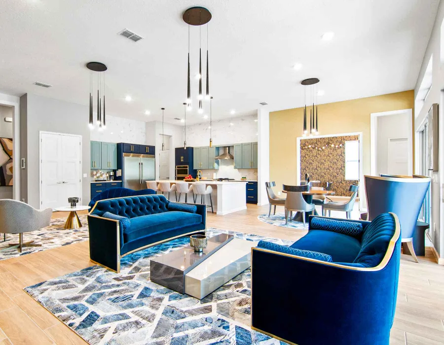 Living room in Villatel Village 11 and 12-bedroom vacation rentals