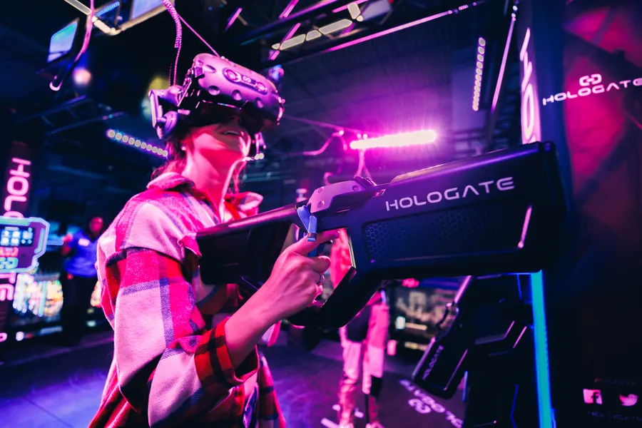 Step into Virtual Reality Central, where you can play the game or you can BE the game. Hologate is a 4-player virtual reality attraction that delivers advanced graphic technology and FULL sensory immersion for the ultimate level of entertainment. When you put on the HTC Vive headset, you will be immediately transported to a new world, a new reality, a new dimension of thrill.