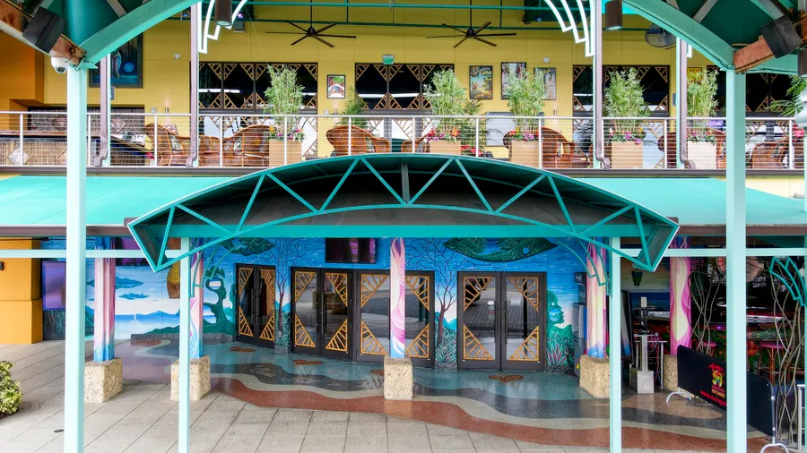 The front entrance of Mango's showing the first and second floor.