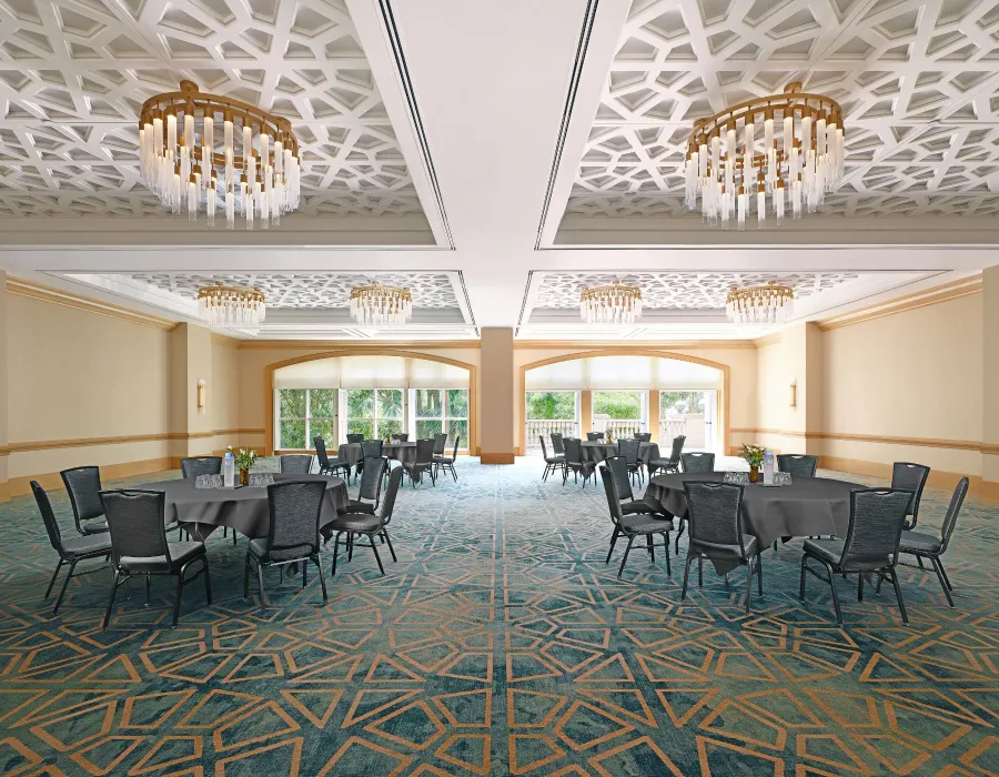 Orange Blossom Ballroom set for a meeting.