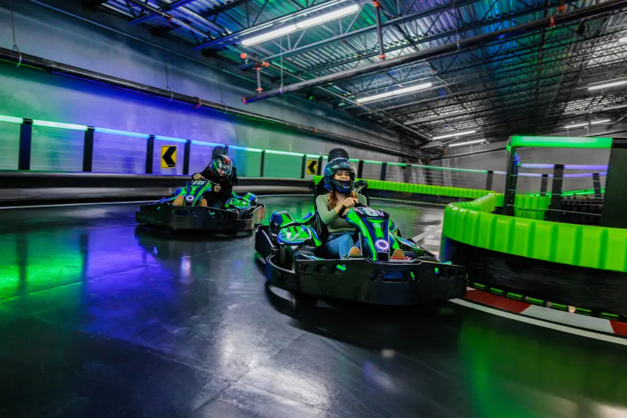 Andretti Indoor Karting & Games offers an exhilarating array of tracks designed to satisfy every speed enthusiast. Feel the rush as you navigate through challenging twists and turns on our state-of-the-art go-kart tracks, ranging from the Junior Track for younger racers to the High-Speed Track for the ultimate thrill-seekers. Each track promises an adrenaline-fueled experience, ensuring unforgettable moments for racers of all ages and skill levels. Get ready to rev up and conquer the excitement at Andretti Indoor Karting & Games!