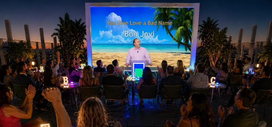 Kissimmee teams have us host game shows like the Big Music Game Show.