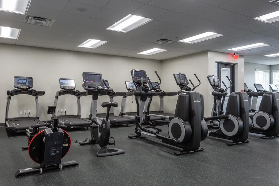 Fitness Center- treadmills and ellipticals at Mystic Dunes fitness center
