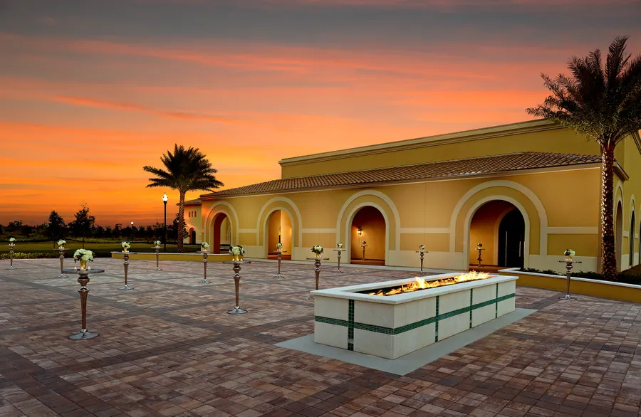 Grand Salon Wedding Terrace with firepit
