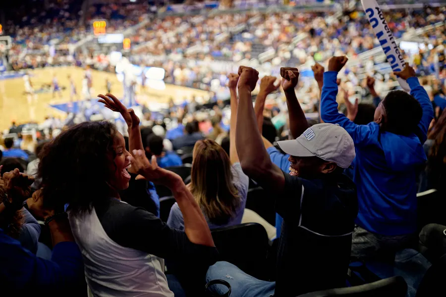 Fans cheer on the Orlando Magic! It's a fun event for the whole family!