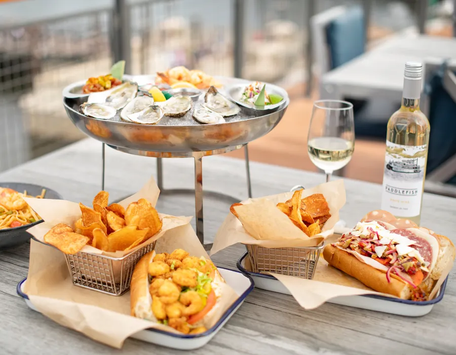 Enjoy Seafood on our rooftop deck for 360 views of Disney Springs!