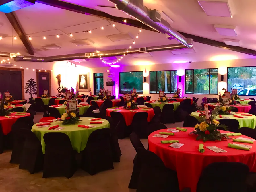 Ballroom set up for 180 guests