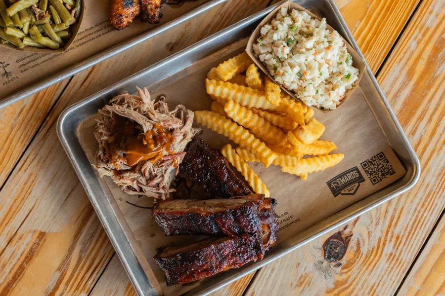 Pulled Pork & Ribs Platter - $14.99
Includes 2 sides