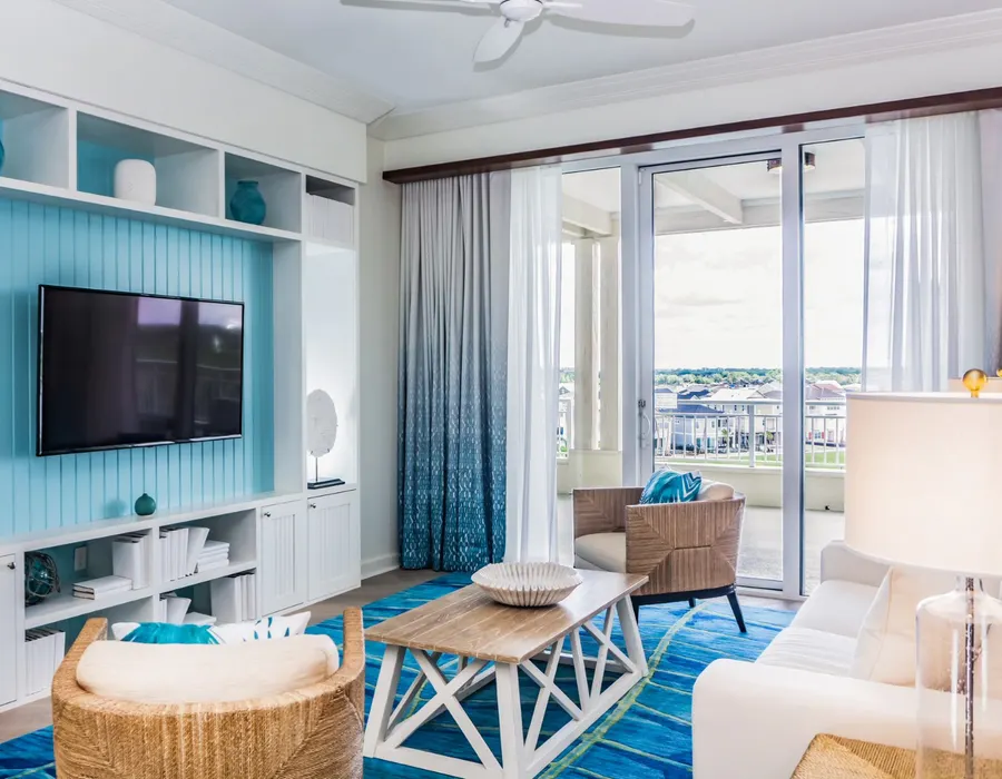 Lounging area in a suite.