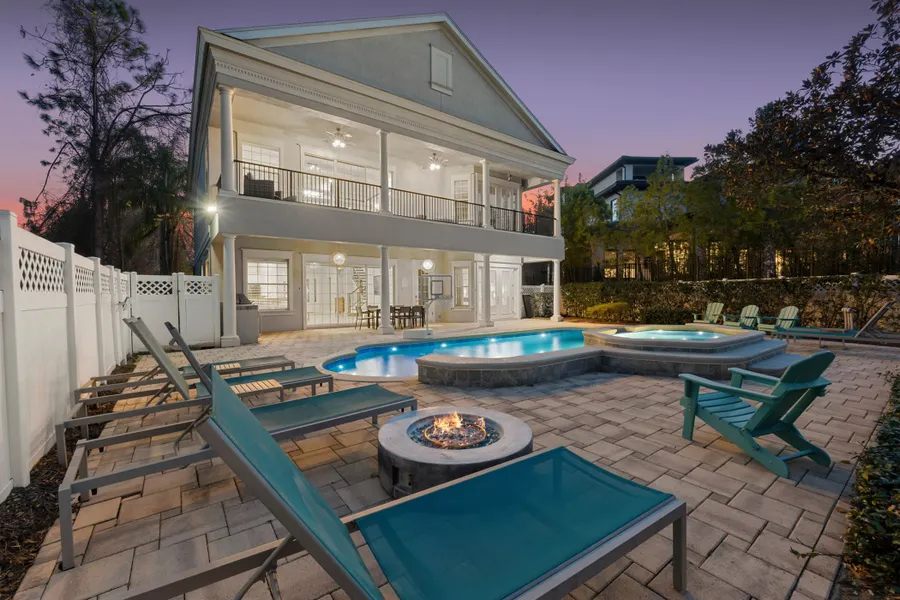 Pool area and fire pit at TV161T at Reunion Resort