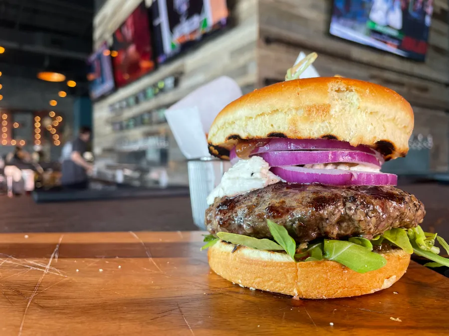 Goat Cheese, Fig Jam, Arugula and Red Onion
