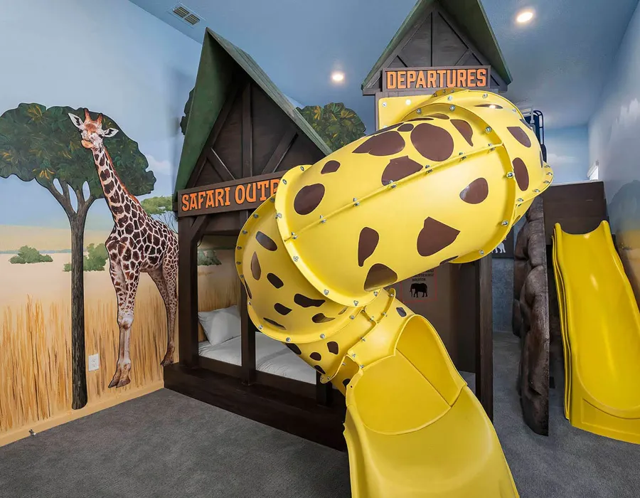 Safari theme room in the Villatel Village 11 and 12-bedroom vacation rentals